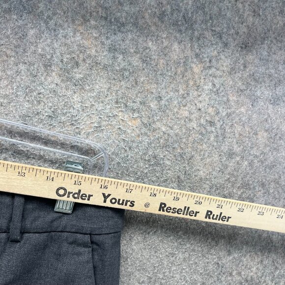 Theory Dress Pants Women 10 Charcoal Gray Wool Blend Straight Leg Modern Fit - Picture 9 of 11